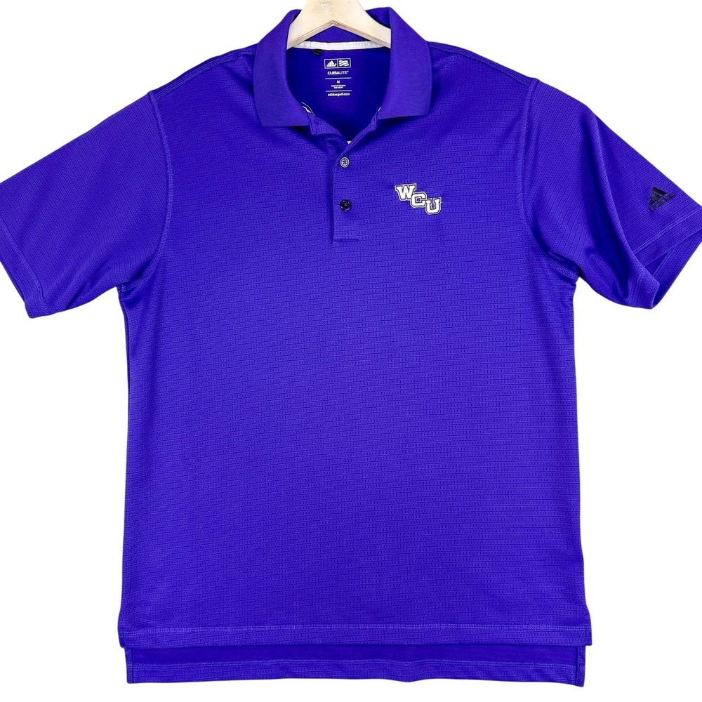 Western Carolina Catamounts Polo Shirt Mens Medium Purple NCAA Golf‎ Adidas Work